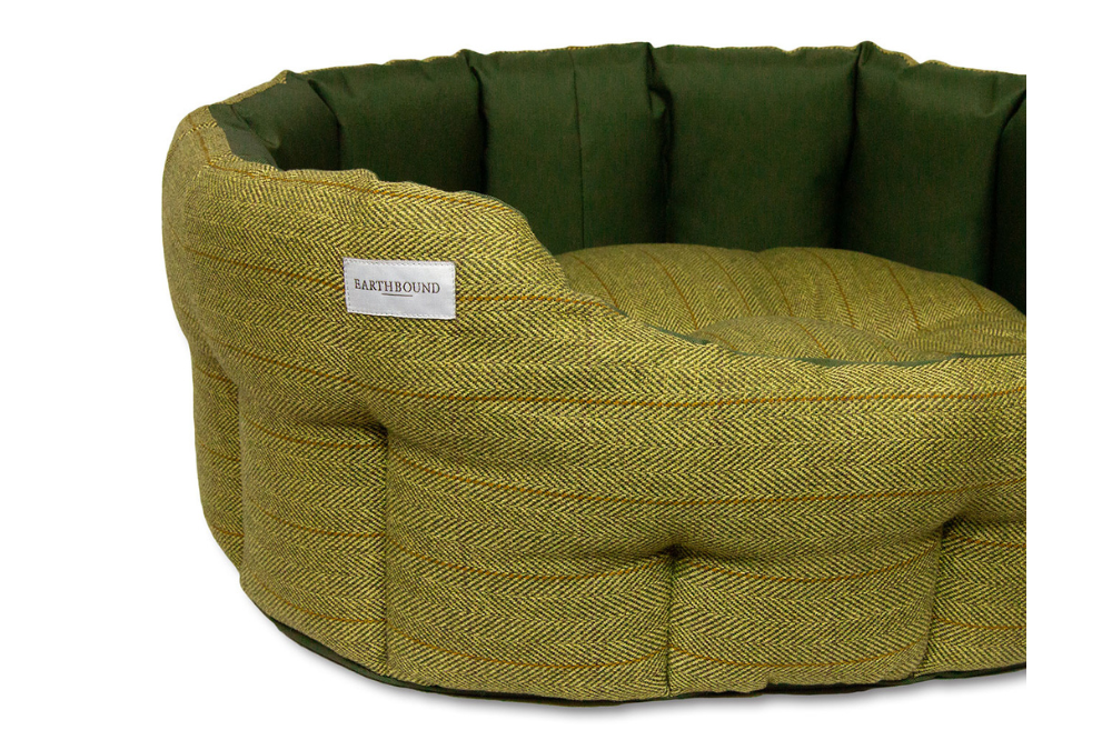 cuccia rotonda tweed cane