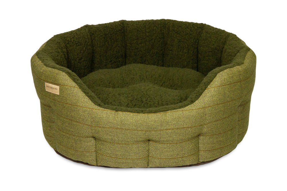cuccia rotonda tweed cane