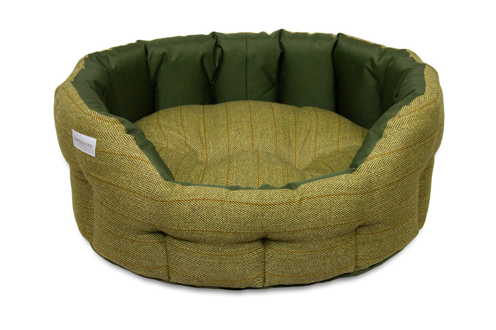 cuccia rotonda tweed cane