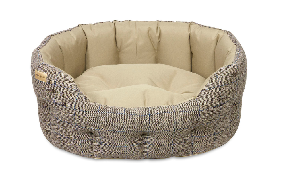 cuccia rotonda tweed cane
