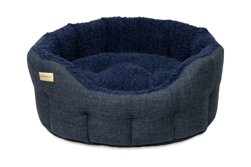 cuccia rotonda tweed cane