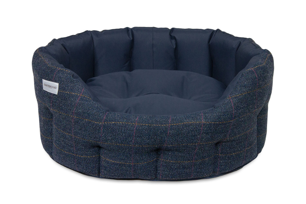 cuccia rotonda tweed cane