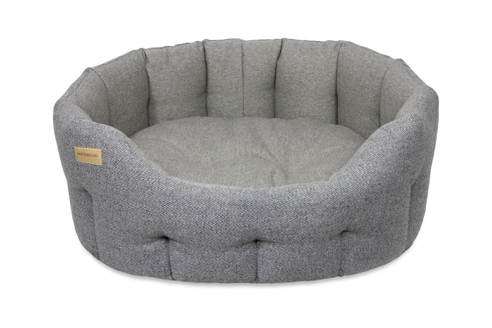 cuccia rotonda tweed cane