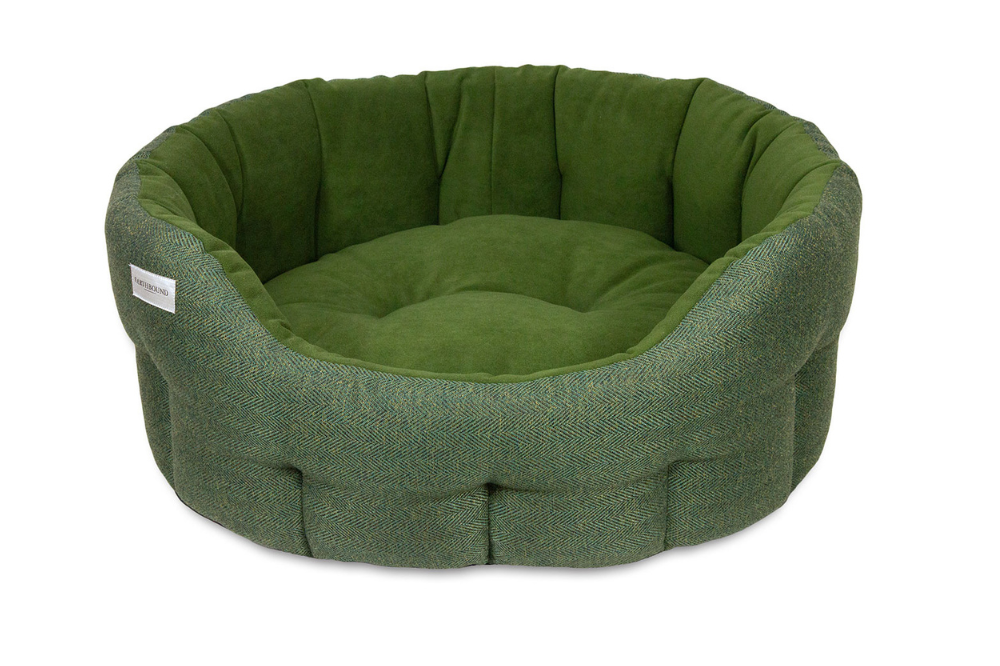 cuccia rotonda tweed cane