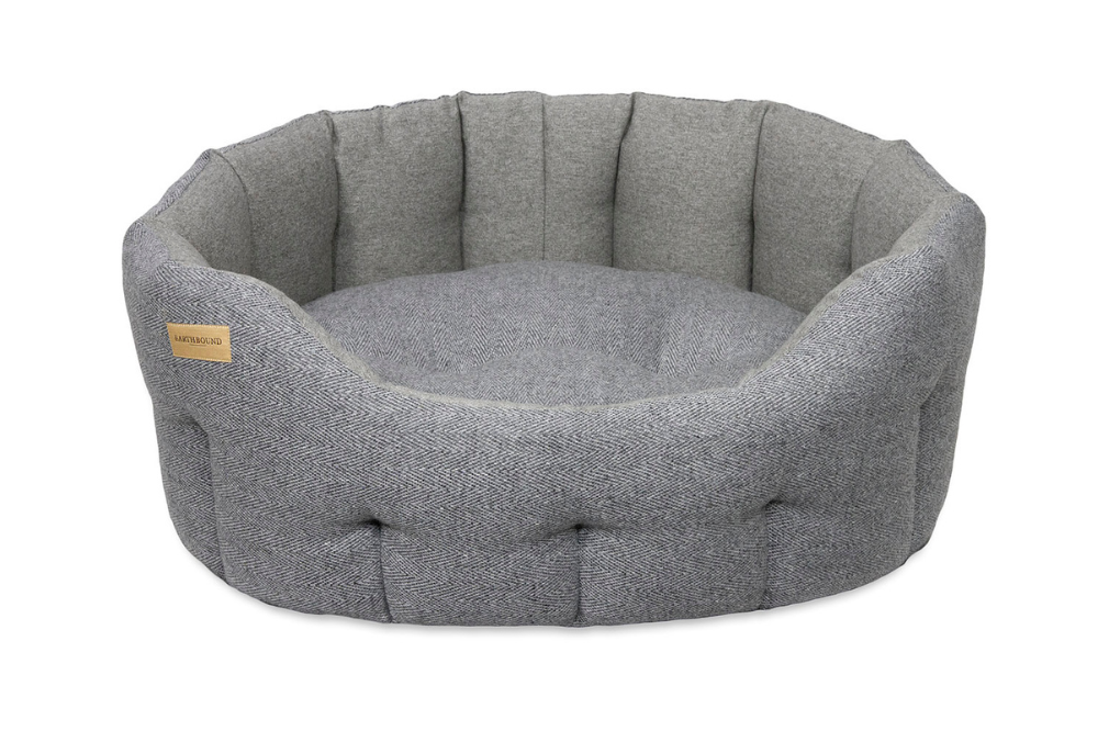 cuccia rotonda tweed cane