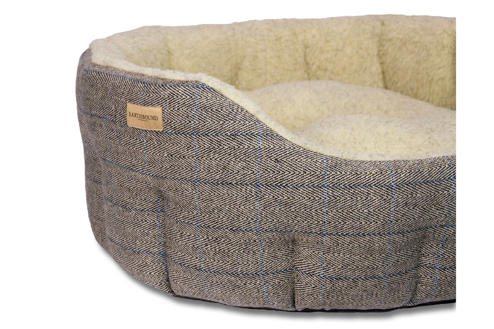 cuccia rotonda tweed cane